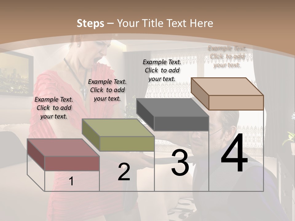 A Woman Combing A Man's Hair In A Living Room PowerPoint Template