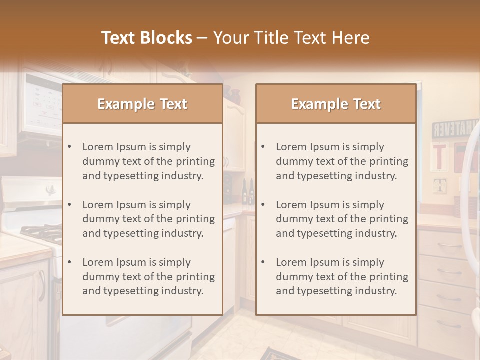 A Kitchen With White Appliances And A Window PowerPoint Template