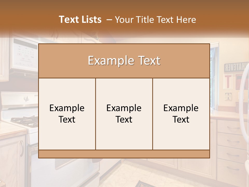 A Kitchen With White Appliances And A Window PowerPoint Template