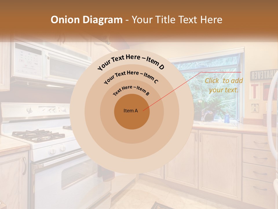 A Kitchen With White Appliances And A Window PowerPoint Template