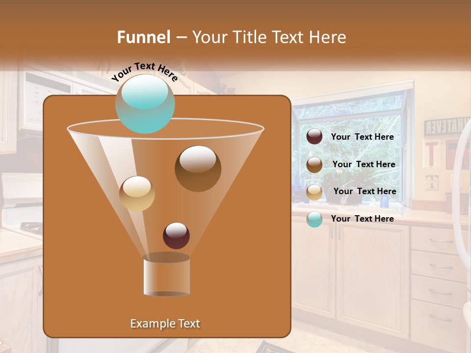 A Kitchen With White Appliances And A Window PowerPoint Template