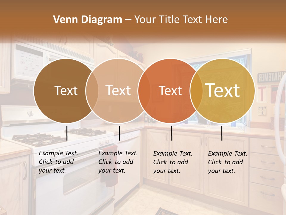 A Kitchen With White Appliances And A Window PowerPoint Template