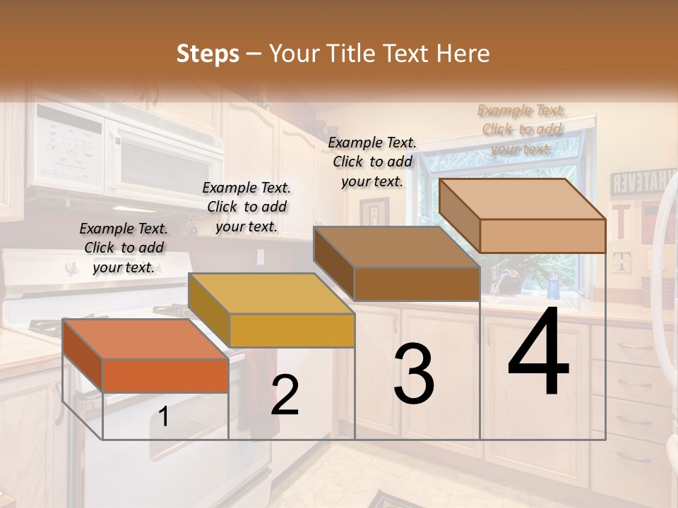 A Kitchen With White Appliances And A Window PowerPoint Template