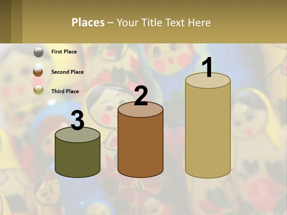 A Group Of Colorful Nesting Dolls On Display PowerPoint Template