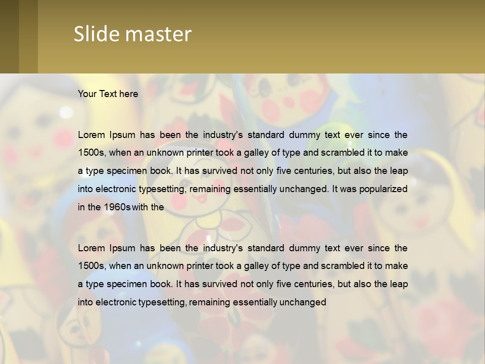 A Group Of Colorful Nesting Dolls On Display PowerPoint Template