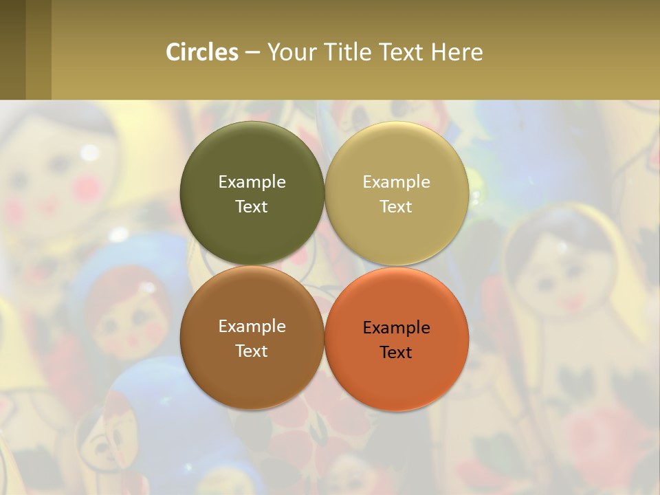 A Group Of Colorful Nesting Dolls On Display PowerPoint Template