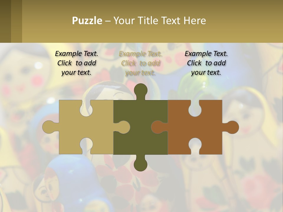 A Group Of Colorful Nesting Dolls On Display PowerPoint Template