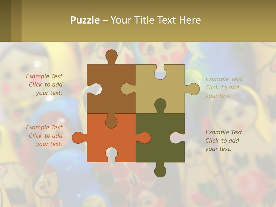 A Group Of Colorful Nesting Dolls On Display PowerPoint Template