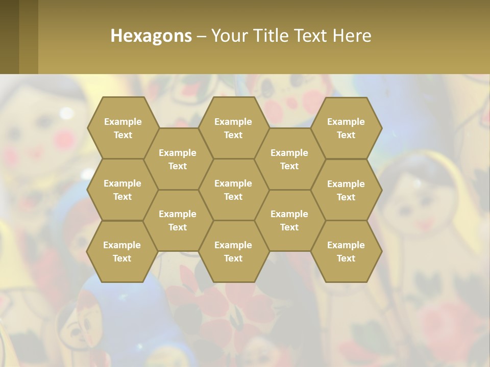 A Group Of Colorful Nesting Dolls On Display PowerPoint Template