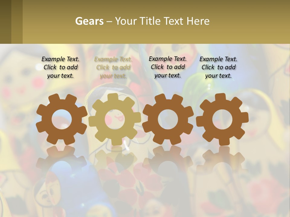 A Group Of Colorful Nesting Dolls On Display PowerPoint Template