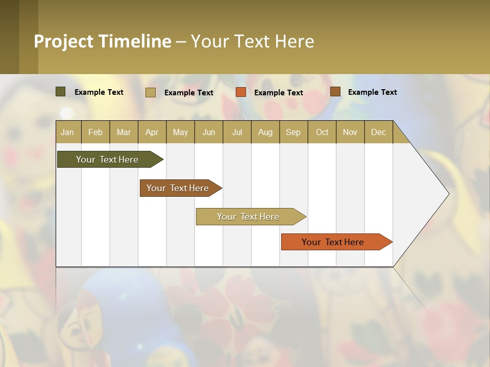 A Group Of Colorful Nesting Dolls On Display PowerPoint Template