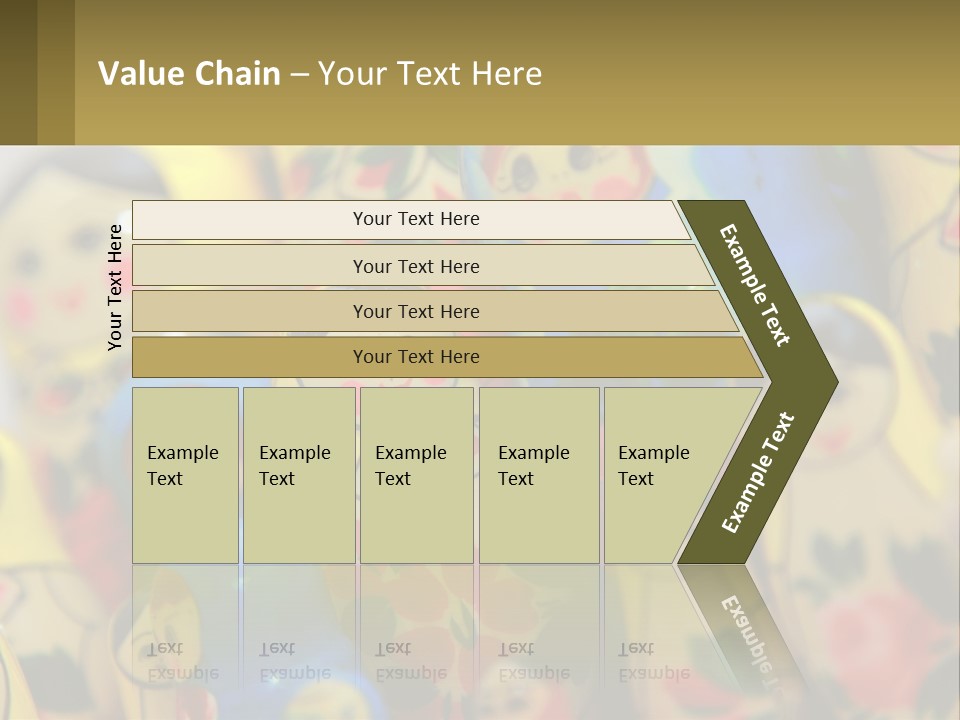 A Group Of Colorful Nesting Dolls On Display PowerPoint Template