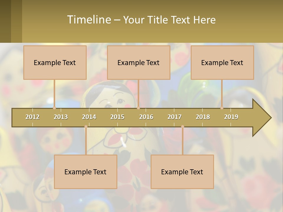 A Group Of Colorful Nesting Dolls On Display PowerPoint Template