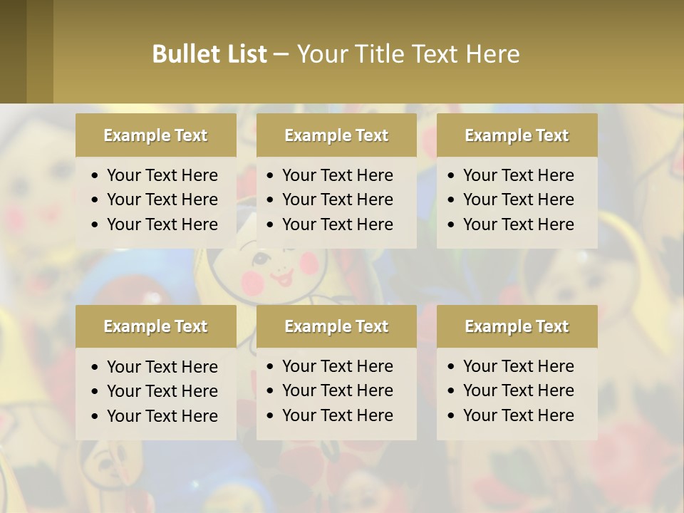 A Group Of Colorful Nesting Dolls On Display PowerPoint Template