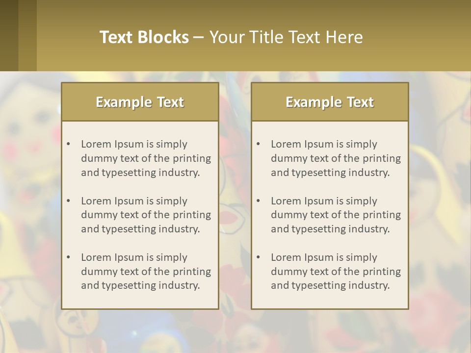 A Group Of Colorful Nesting Dolls On Display PowerPoint Template