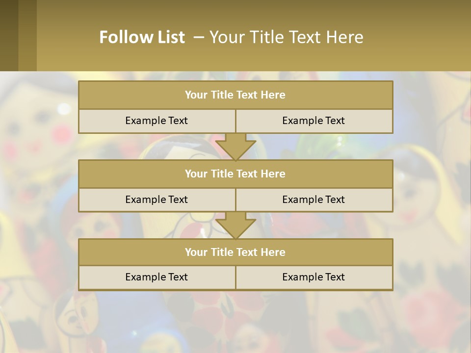 A Group Of Colorful Nesting Dolls On Display PowerPoint Template