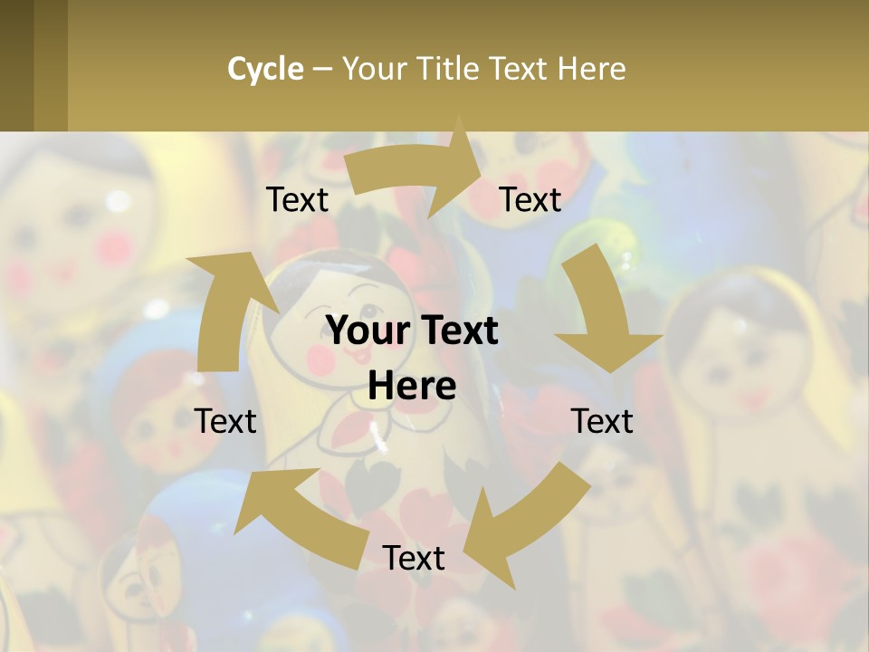 A Group Of Colorful Nesting Dolls On Display PowerPoint Template