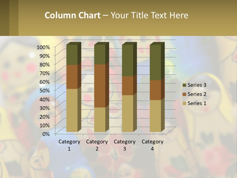 A Group Of Colorful Nesting Dolls On Display PowerPoint Template