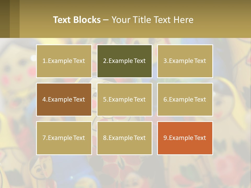 A Group Of Colorful Nesting Dolls On Display PowerPoint Template