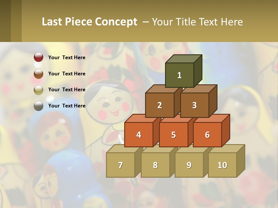 A Group Of Colorful Nesting Dolls On Display PowerPoint Template