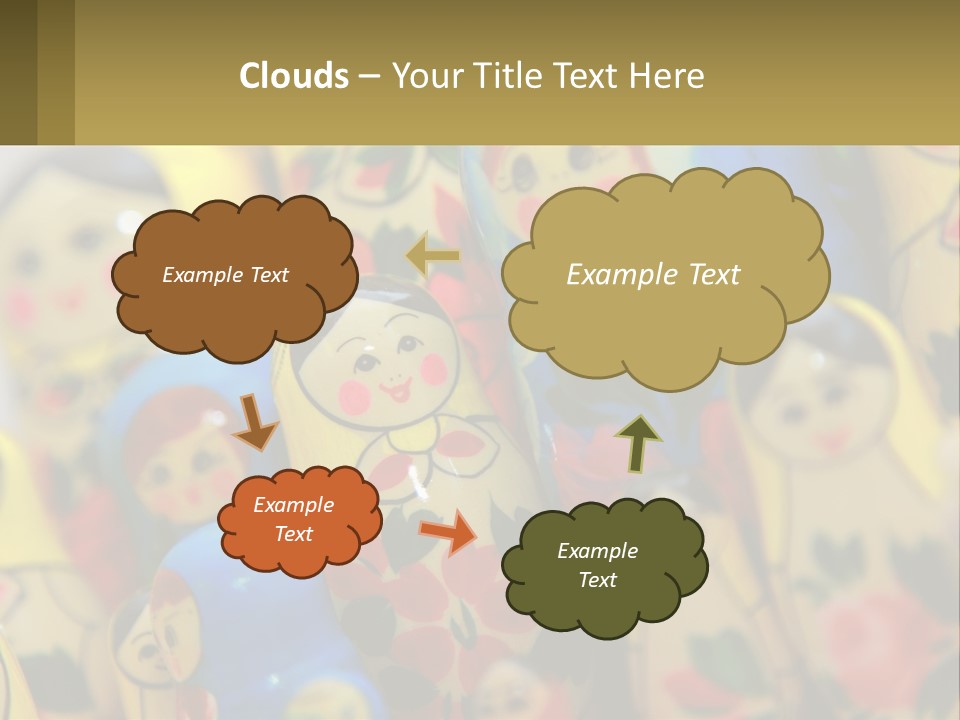 A Group Of Colorful Nesting Dolls On Display PowerPoint Template