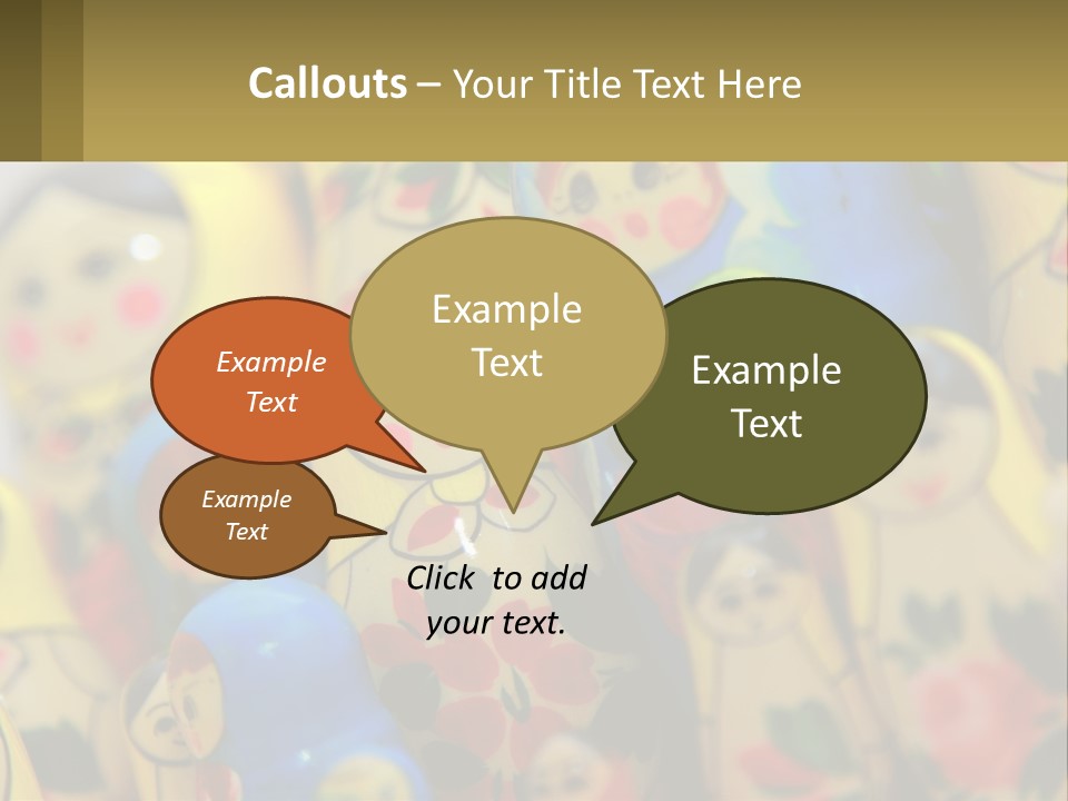 A Group Of Colorful Nesting Dolls On Display PowerPoint Template