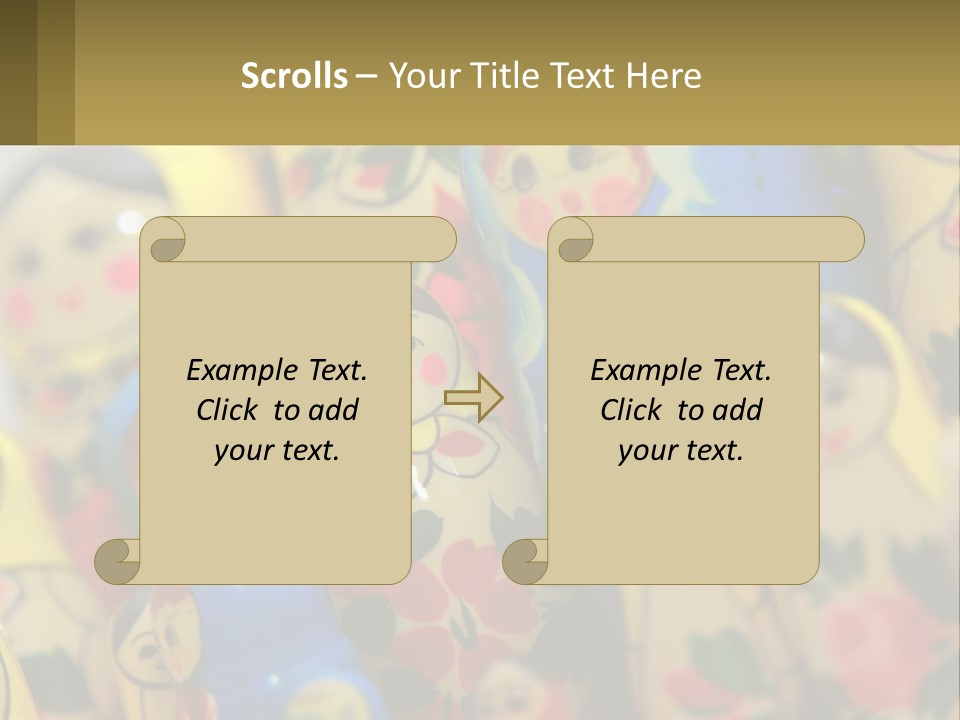 A Group Of Colorful Nesting Dolls On Display PowerPoint Template