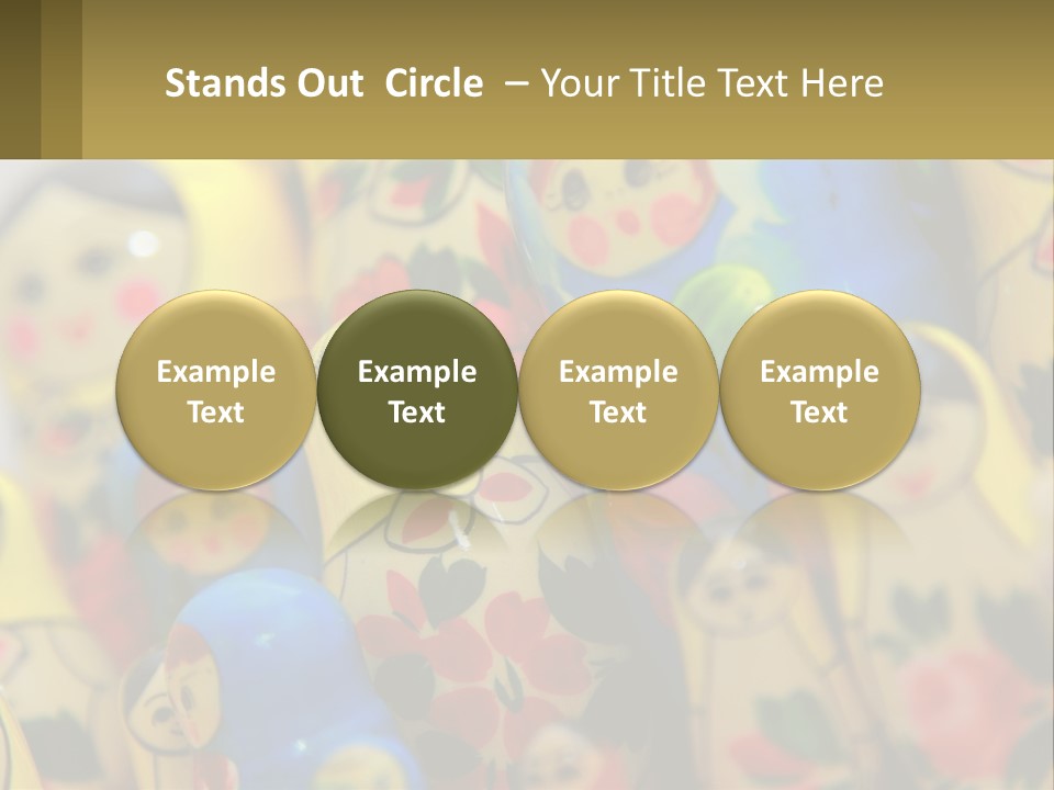A Group Of Colorful Nesting Dolls On Display PowerPoint Template