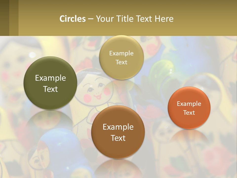 A Group Of Colorful Nesting Dolls On Display PowerPoint Template