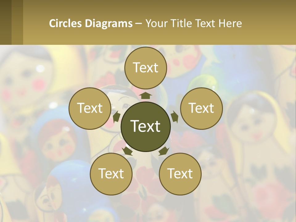 A Group Of Colorful Nesting Dolls On Display PowerPoint Template