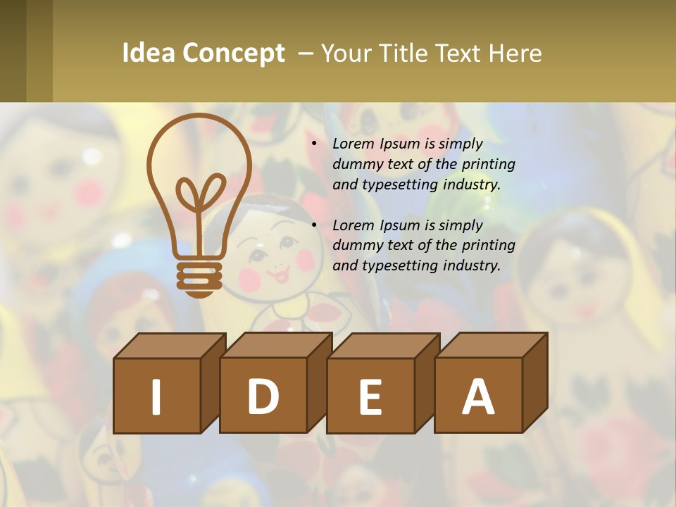 A Group Of Colorful Nesting Dolls On Display PowerPoint Template