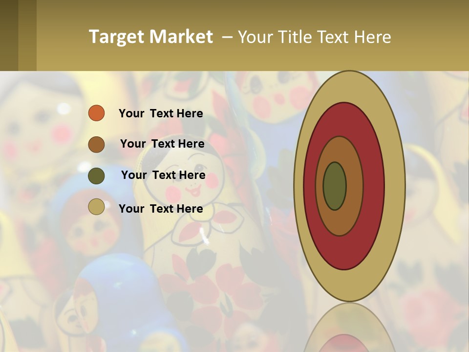 A Group Of Colorful Nesting Dolls On Display PowerPoint Template