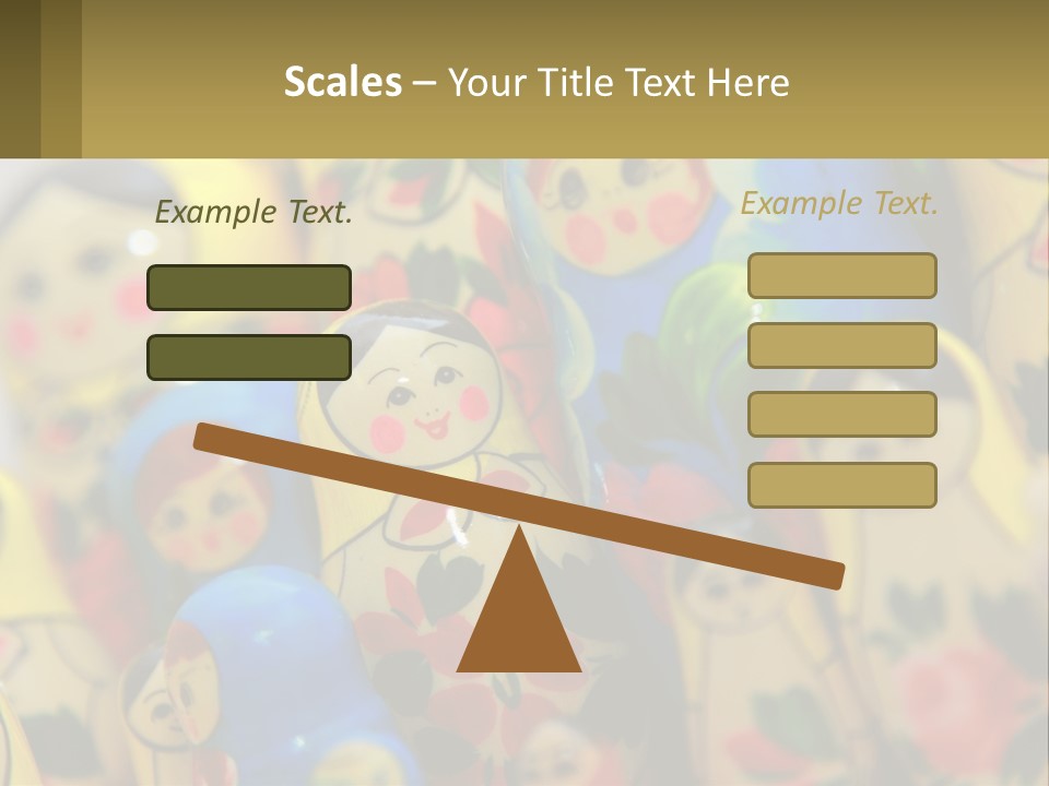 A Group Of Colorful Nesting Dolls On Display PowerPoint Template