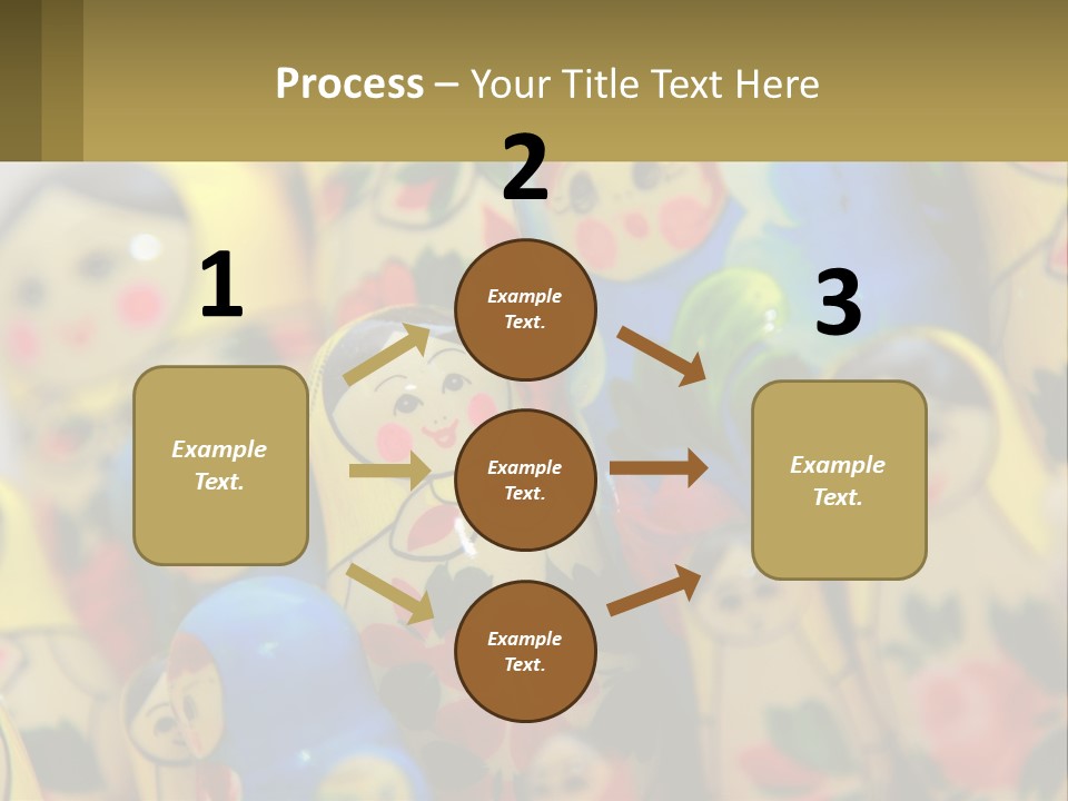 A Group Of Colorful Nesting Dolls On Display PowerPoint Template