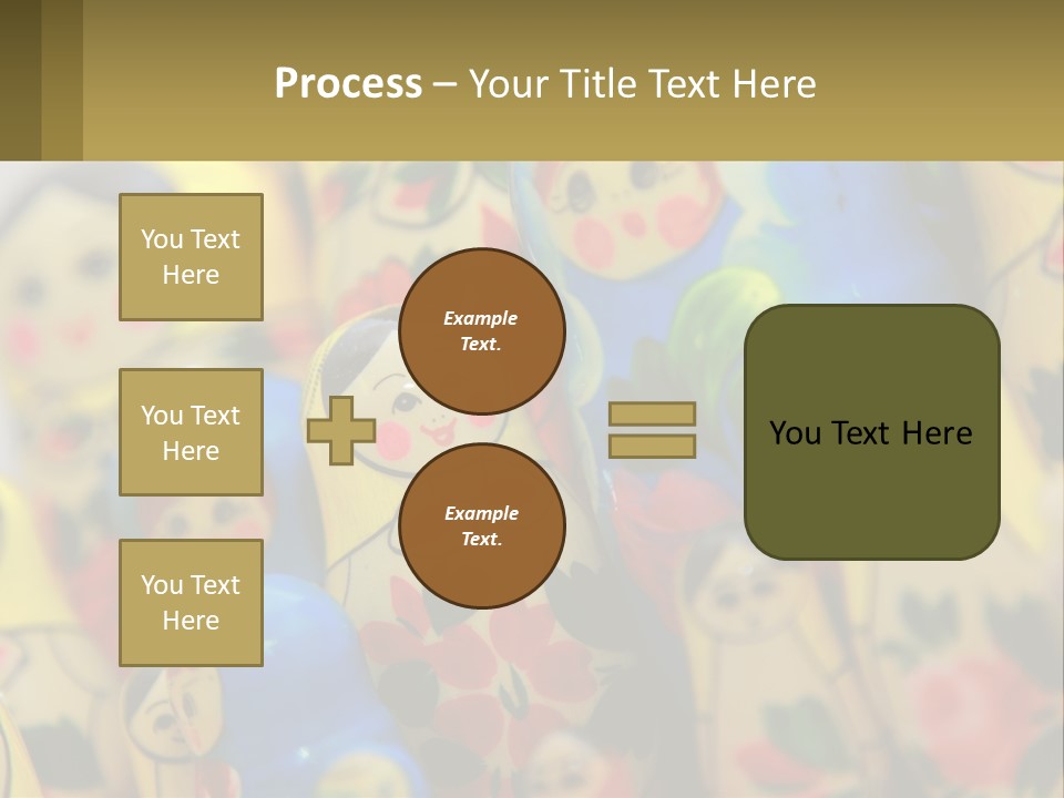 A Group Of Colorful Nesting Dolls On Display PowerPoint Template