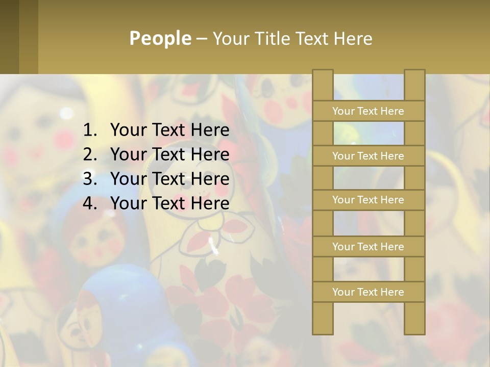 A Group Of Colorful Nesting Dolls On Display PowerPoint Template
