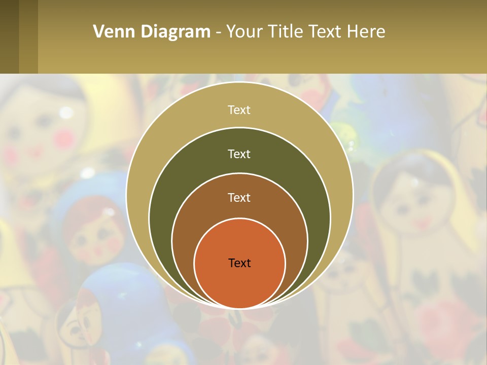 A Group Of Colorful Nesting Dolls On Display PowerPoint Template