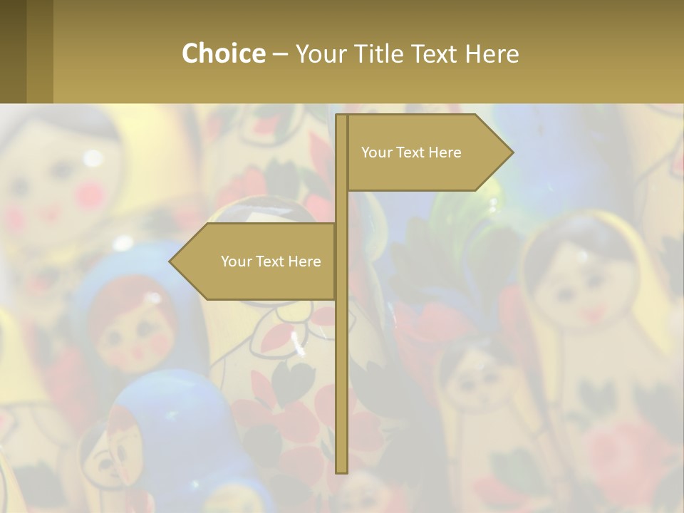 A Group Of Colorful Nesting Dolls On Display PowerPoint Template