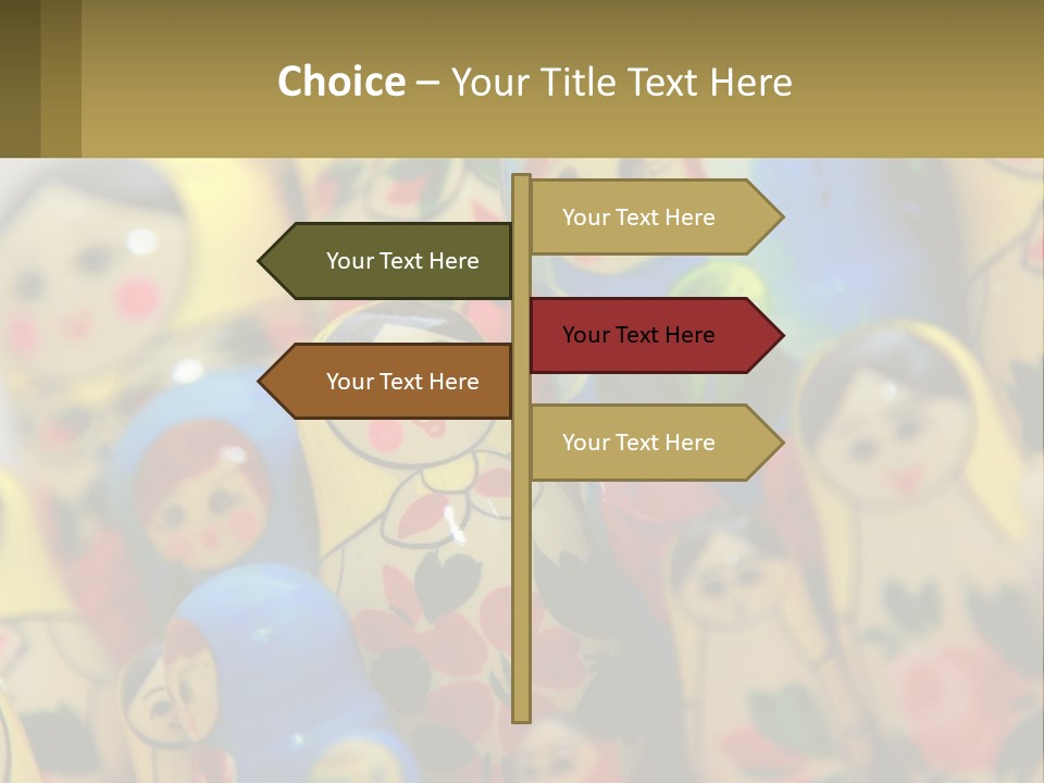 A Group Of Colorful Nesting Dolls On Display PowerPoint Template