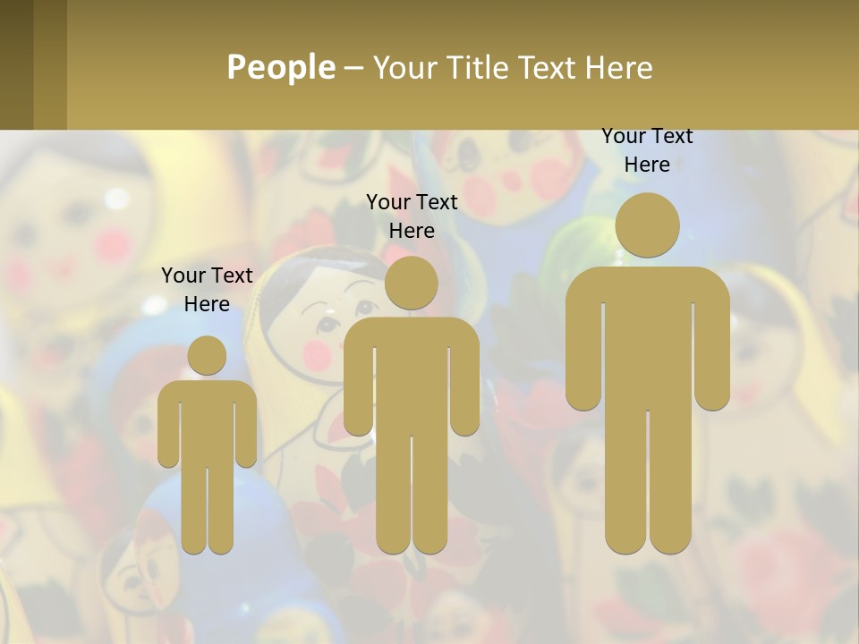 A Group Of Colorful Nesting Dolls On Display PowerPoint Template