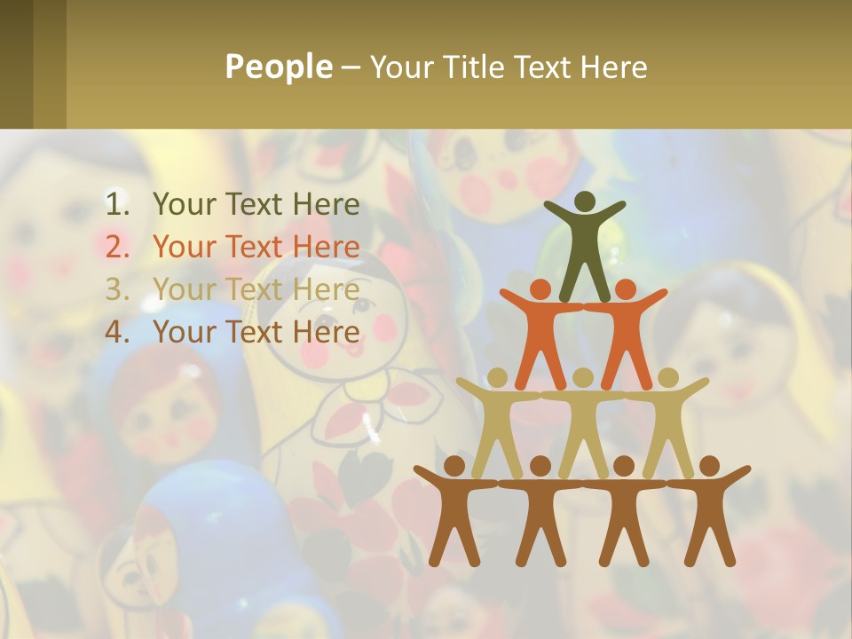 A Group Of Colorful Nesting Dolls On Display PowerPoint Template