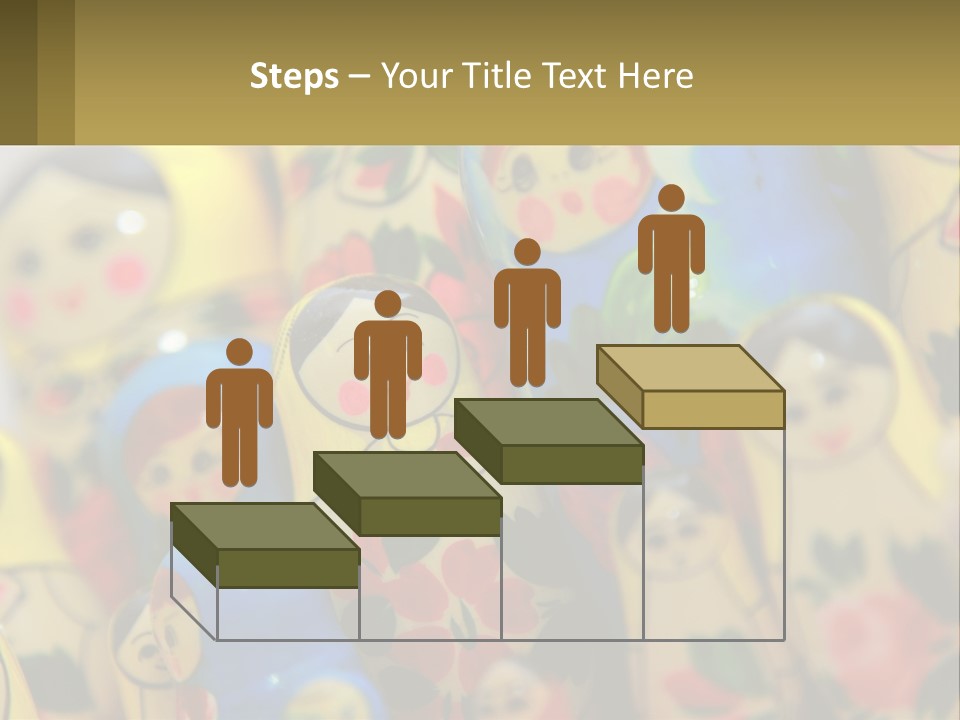 A Group Of Colorful Nesting Dolls On Display PowerPoint Template