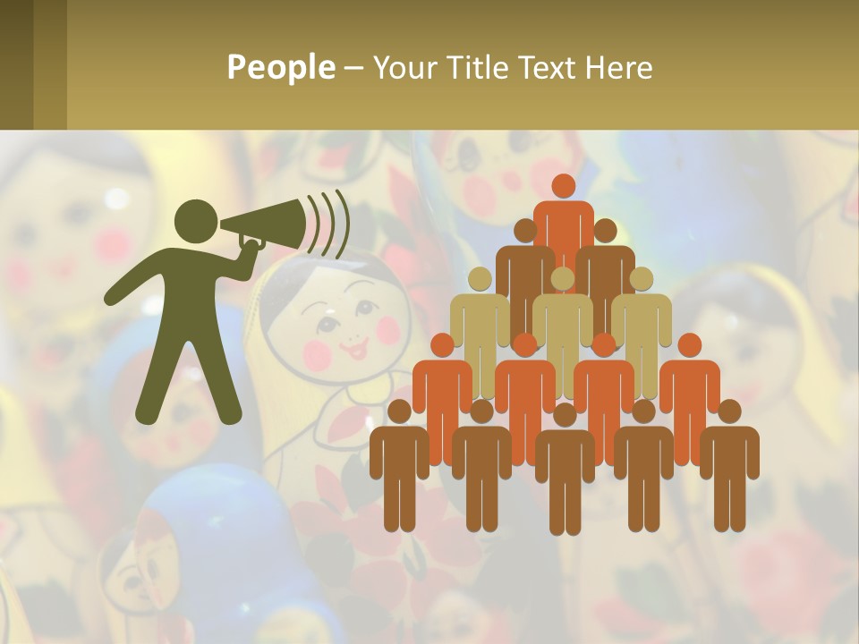 A Group Of Colorful Nesting Dolls On Display PowerPoint Template