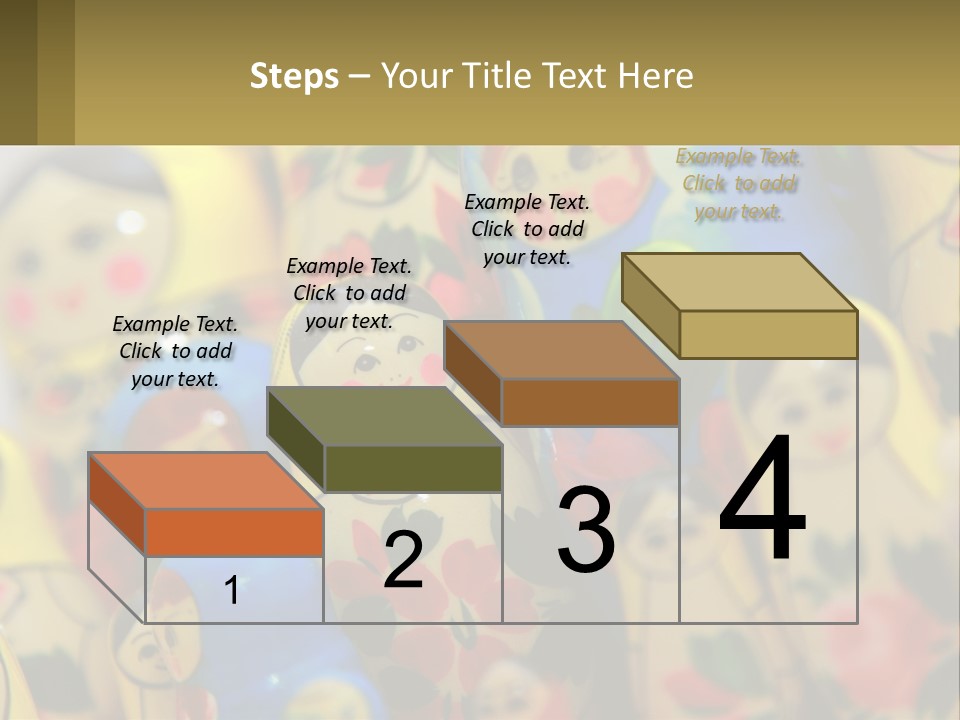 A Group Of Colorful Nesting Dolls On Display PowerPoint Template