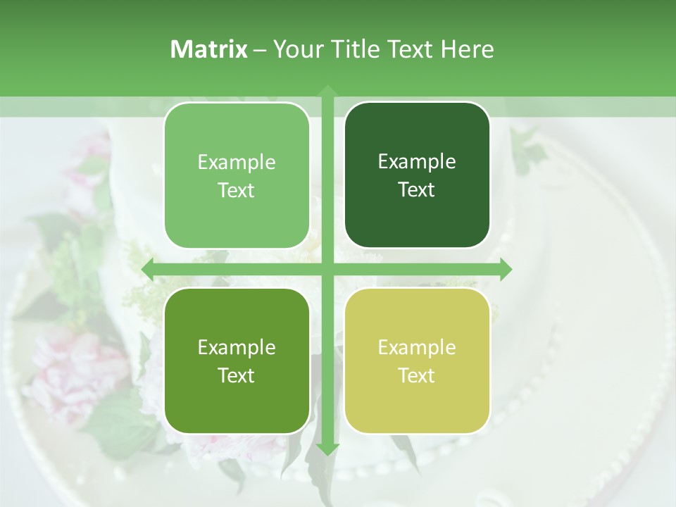 A Wedding Cake With Pink And White Flowers On A Table PowerPoint Template