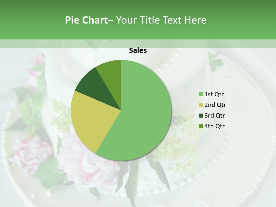 A Wedding Cake With Pink And White Flowers On A Table PowerPoint Template