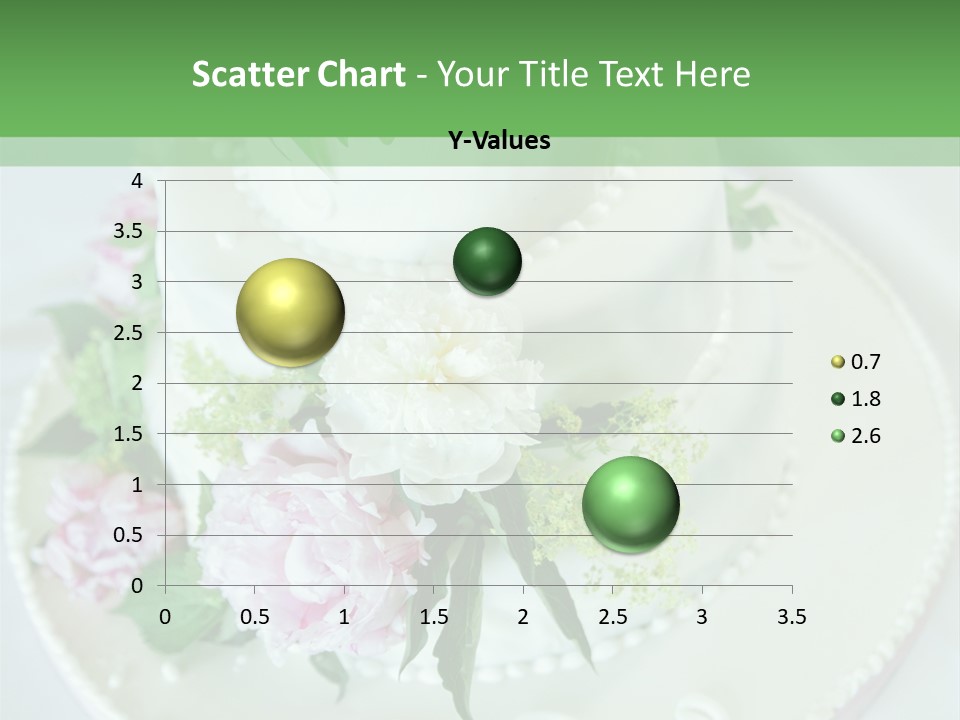 A Wedding Cake With Pink And White Flowers On A Table PowerPoint Template