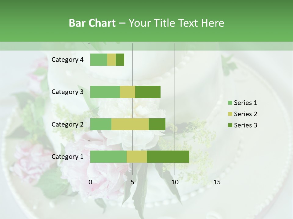 A Wedding Cake With Pink And White Flowers On A Table PowerPoint Template