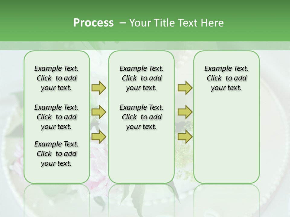 A Wedding Cake With Pink And White Flowers On A Table PowerPoint Template