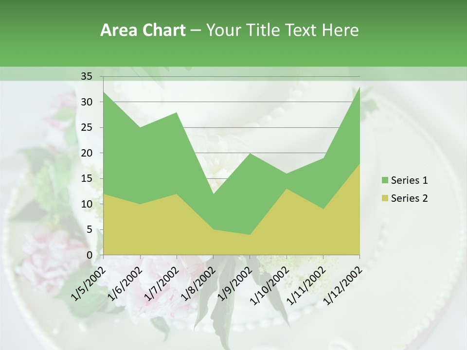 A Wedding Cake With Pink And White Flowers On A Table PowerPoint Template